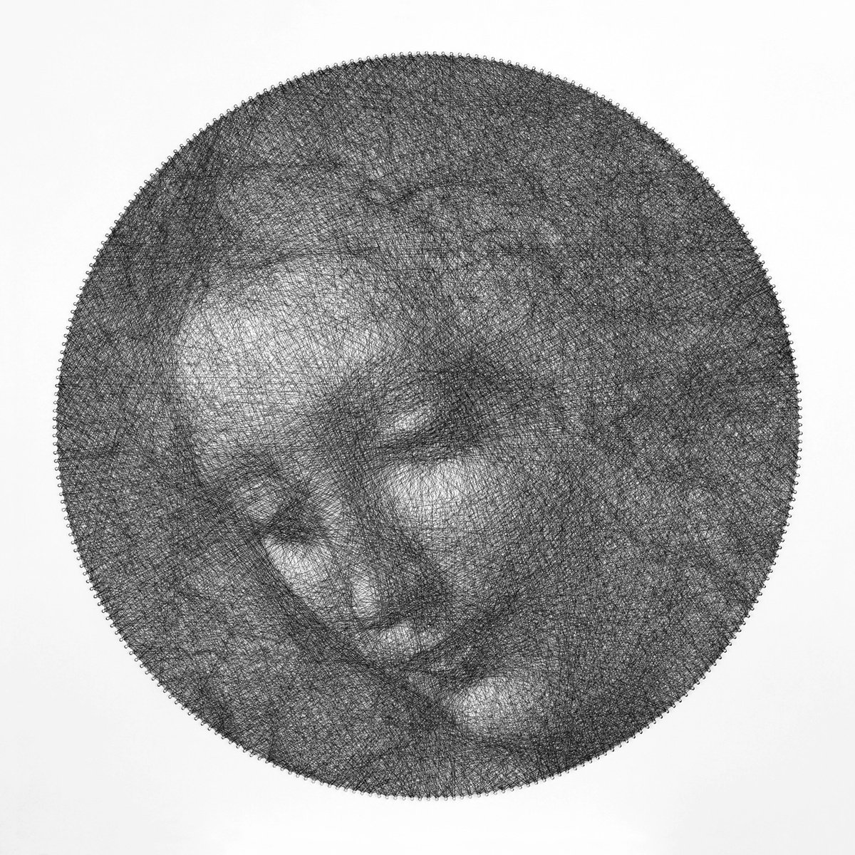 La Scapigliata (The Lady with Dishevelled Hair) by Leonardo da Vinci string art reproducti... by Andrey Saharov
