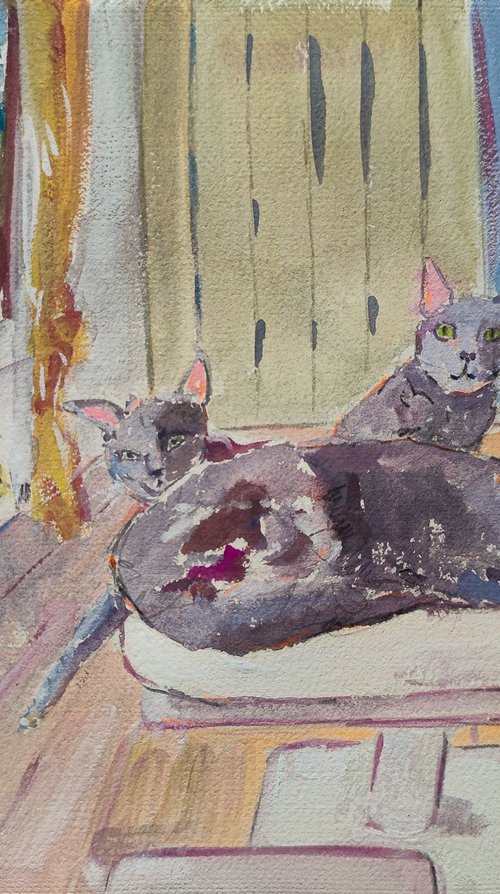 3 little cats in my house by Linda Clerget