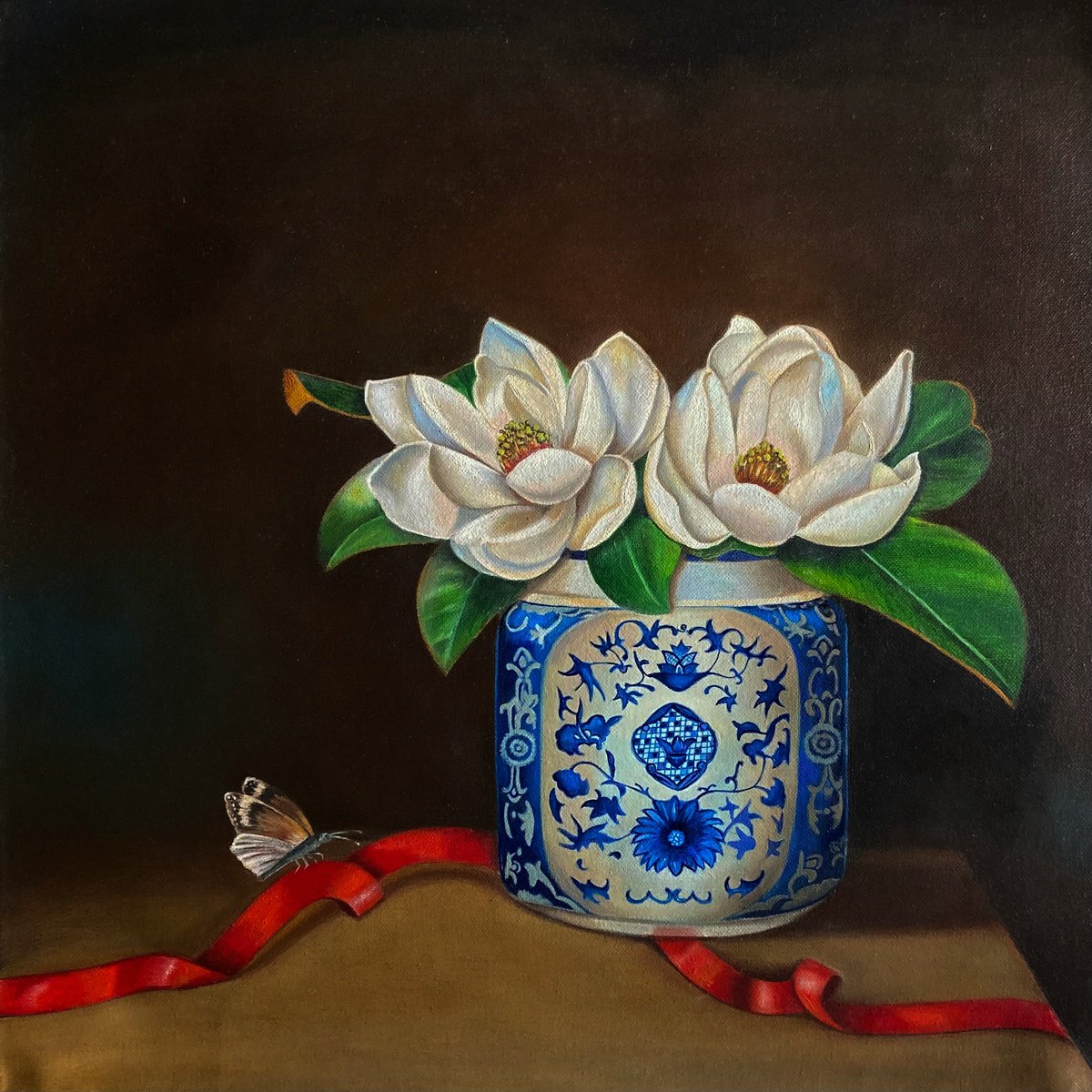 Magnolias and Butterfly by Priyanka Singh