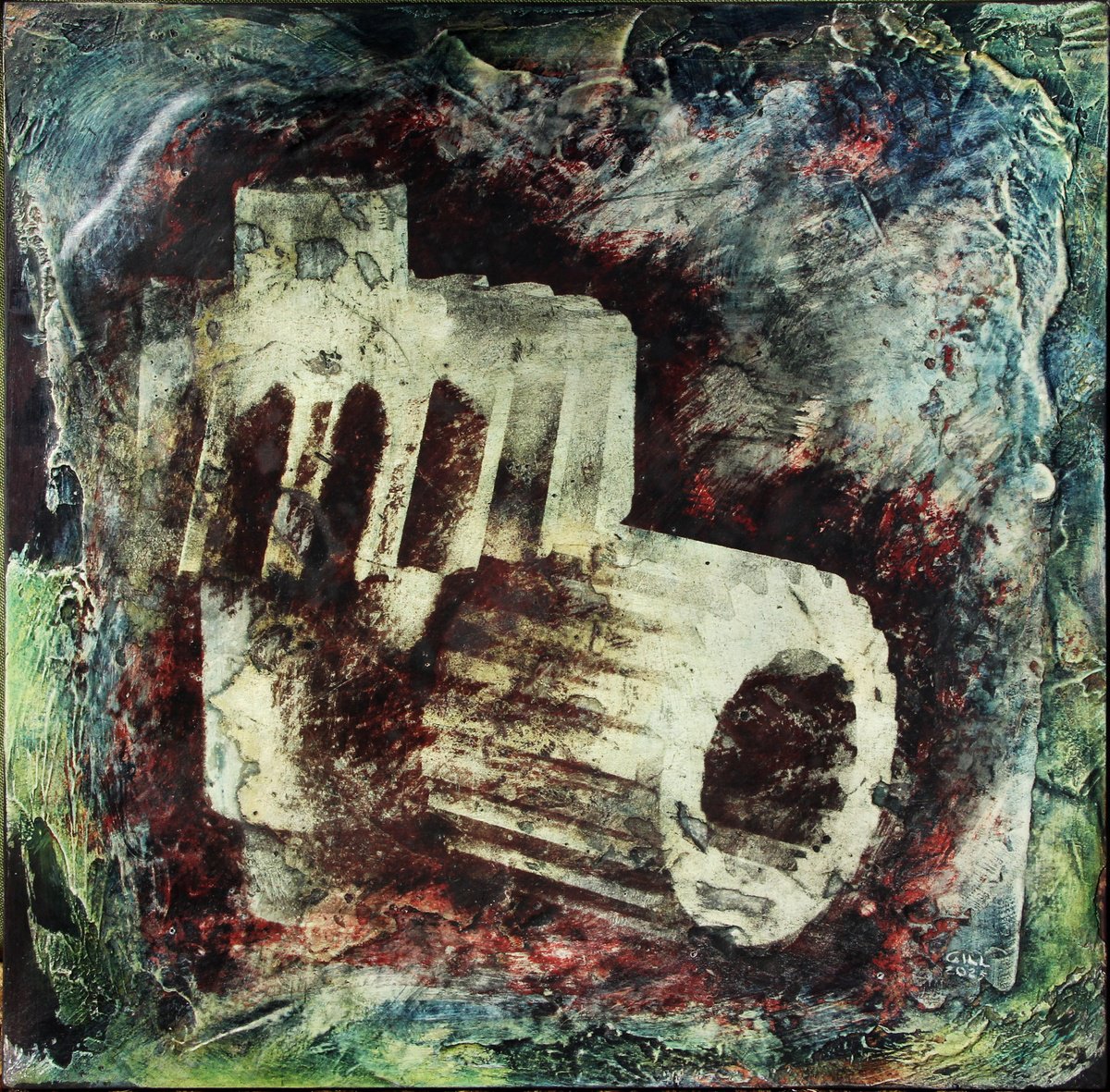 Abstract Still Life Painting By Gill Gilberto Borghesi, 18 X 18, Natura Morta, Original Artwork