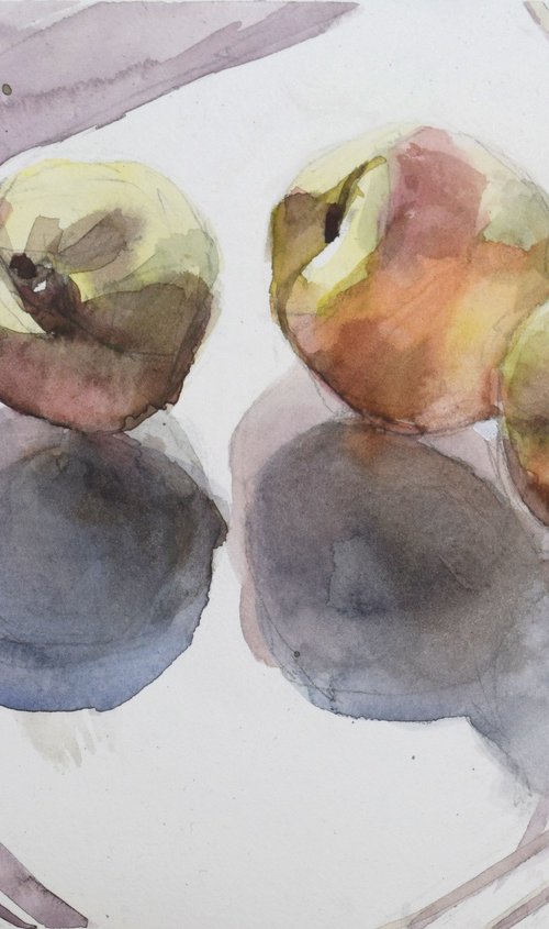 Three vineyard peaches by Goran Žigolić Watercolors