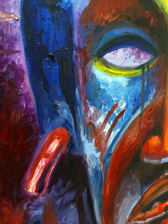 Colorful mask of Tribal shaman