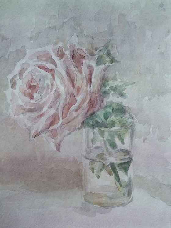 Rose. Original watercolour painting.