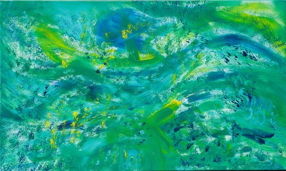 Abyss, four hands, 100x60 cm