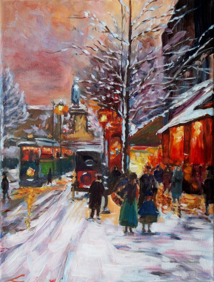 Retro City Improvisation 7 By Elena Sokolova, 12 X 16, Artwork For Sale On Artfinder