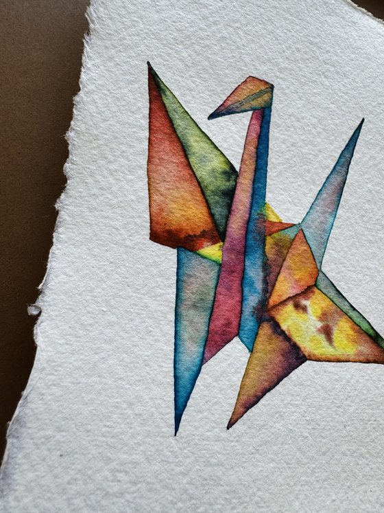 Watercolour Paper Crane