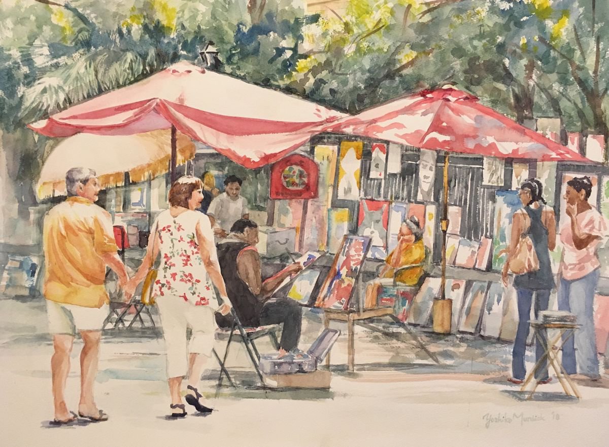 Impressionistic Watercolour , Walking In New Orleans By Yoshiko Murdick, 24 X 18, Artwork For Sale On Artfinder
