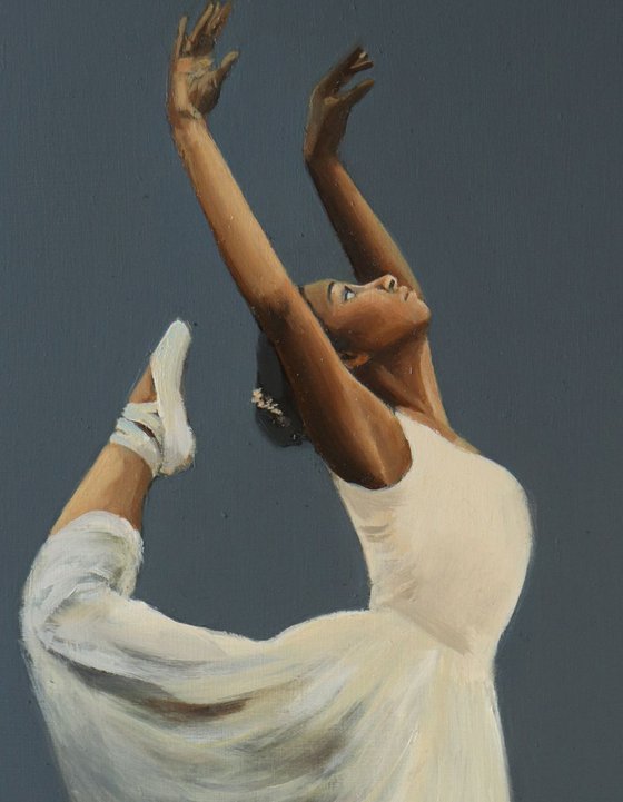 Ballet Portrait 1 , Dancer on Pointe, Ballet Oil Painting, Ballerina, Framed Art