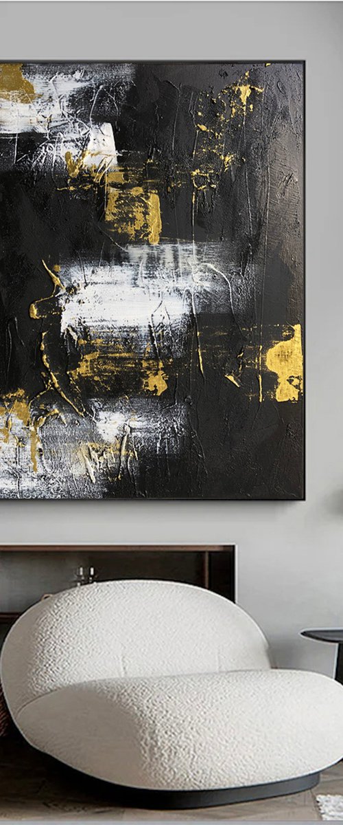 Abstract Black and Gold by Indie Ru