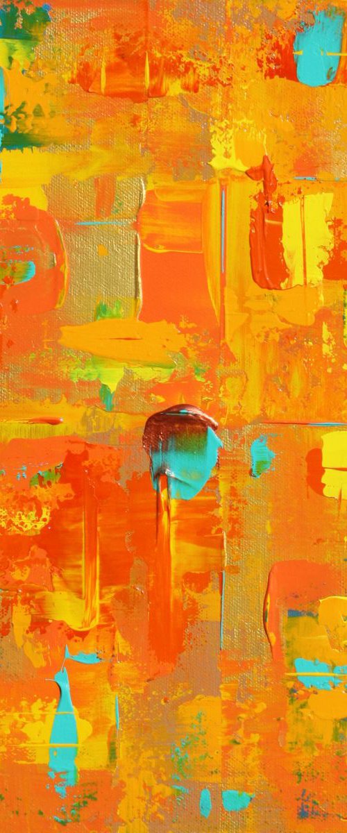 Copper Teal Splash Abstract by Robert Lynn