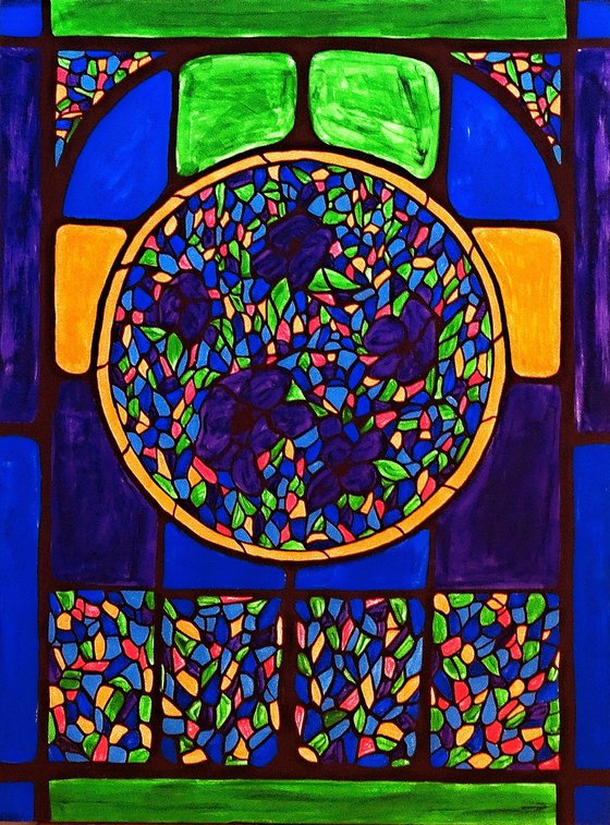 Stained glass window painting