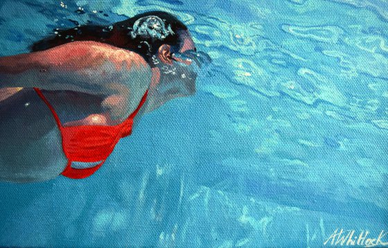 Underneath XVIII - Miniature swimming painting