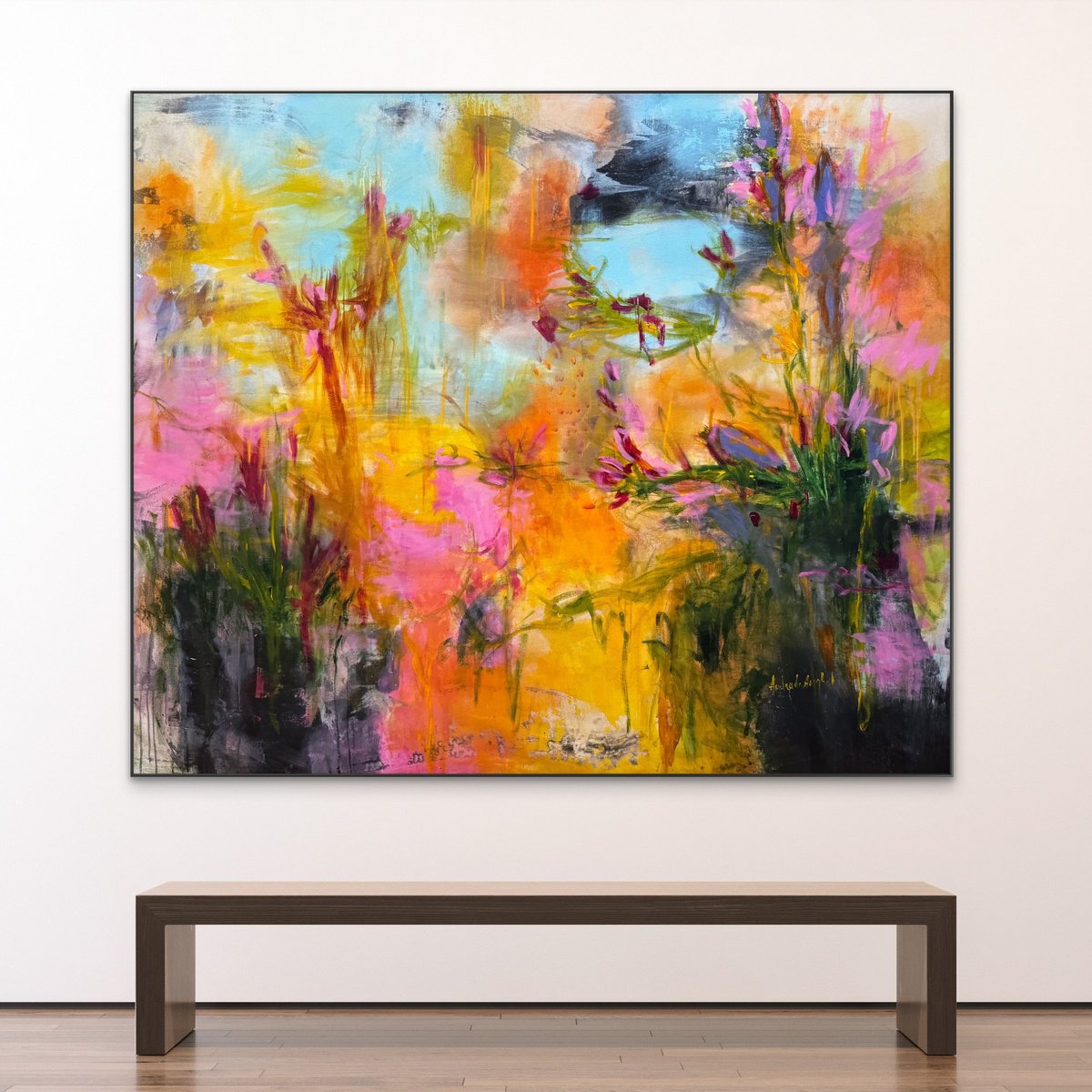  Cattails At Dusk By Andrada Anghel, 72 X 60, Artwork For Sale On Artfinder