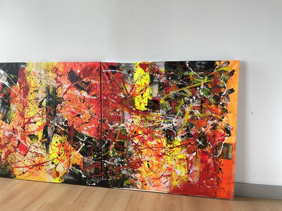 Diptych-Fire in the Dark