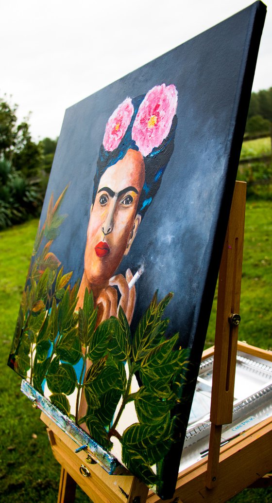 Frida Khalo 2, Original painting, Ready to hang by WanidaEm