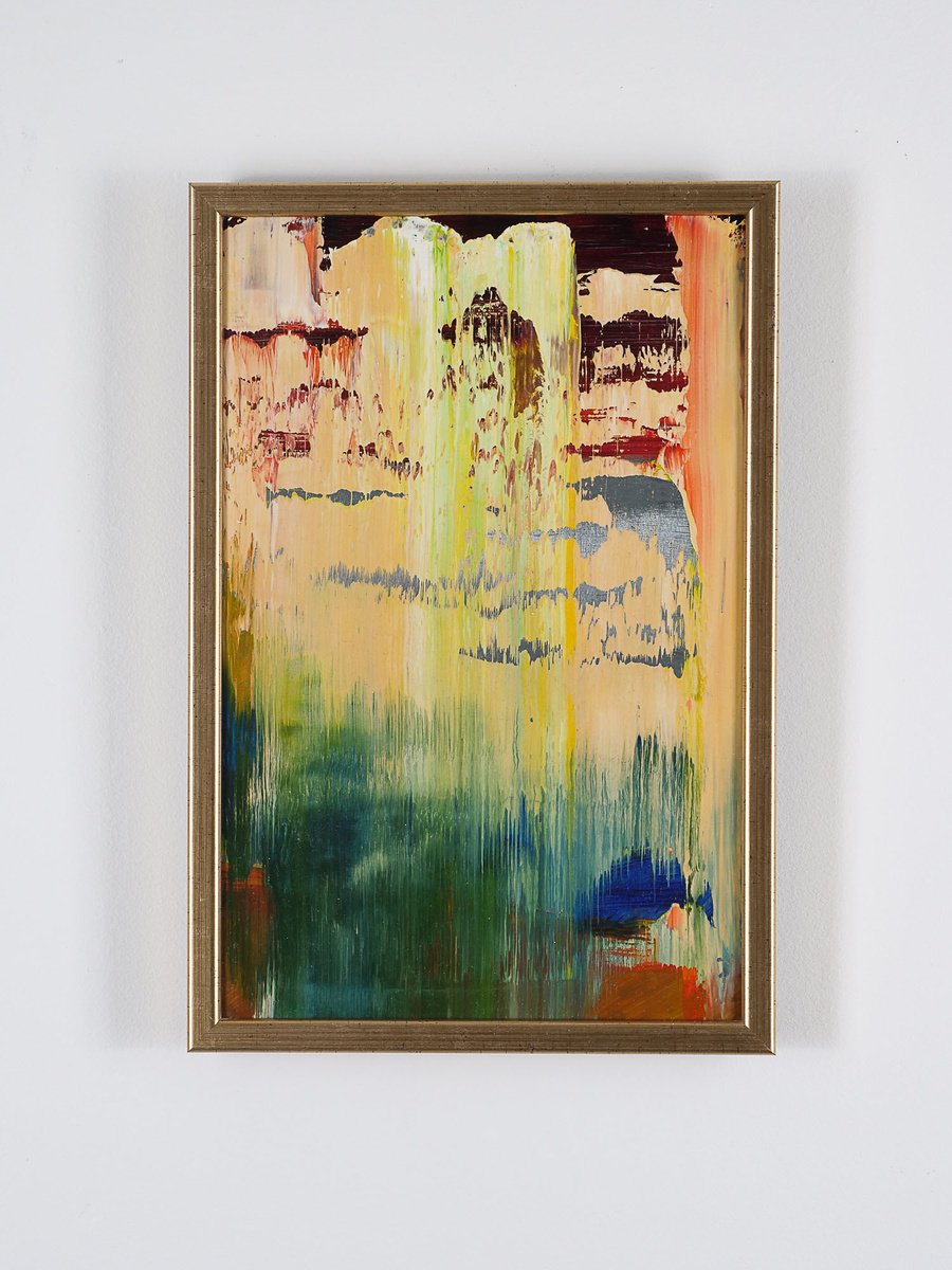 Organic Abstract Oil Painting By Vadim Shamanov, 9 X 13", Shining, Original Artwork