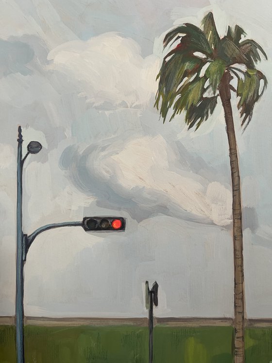 Palm tree and traffic light