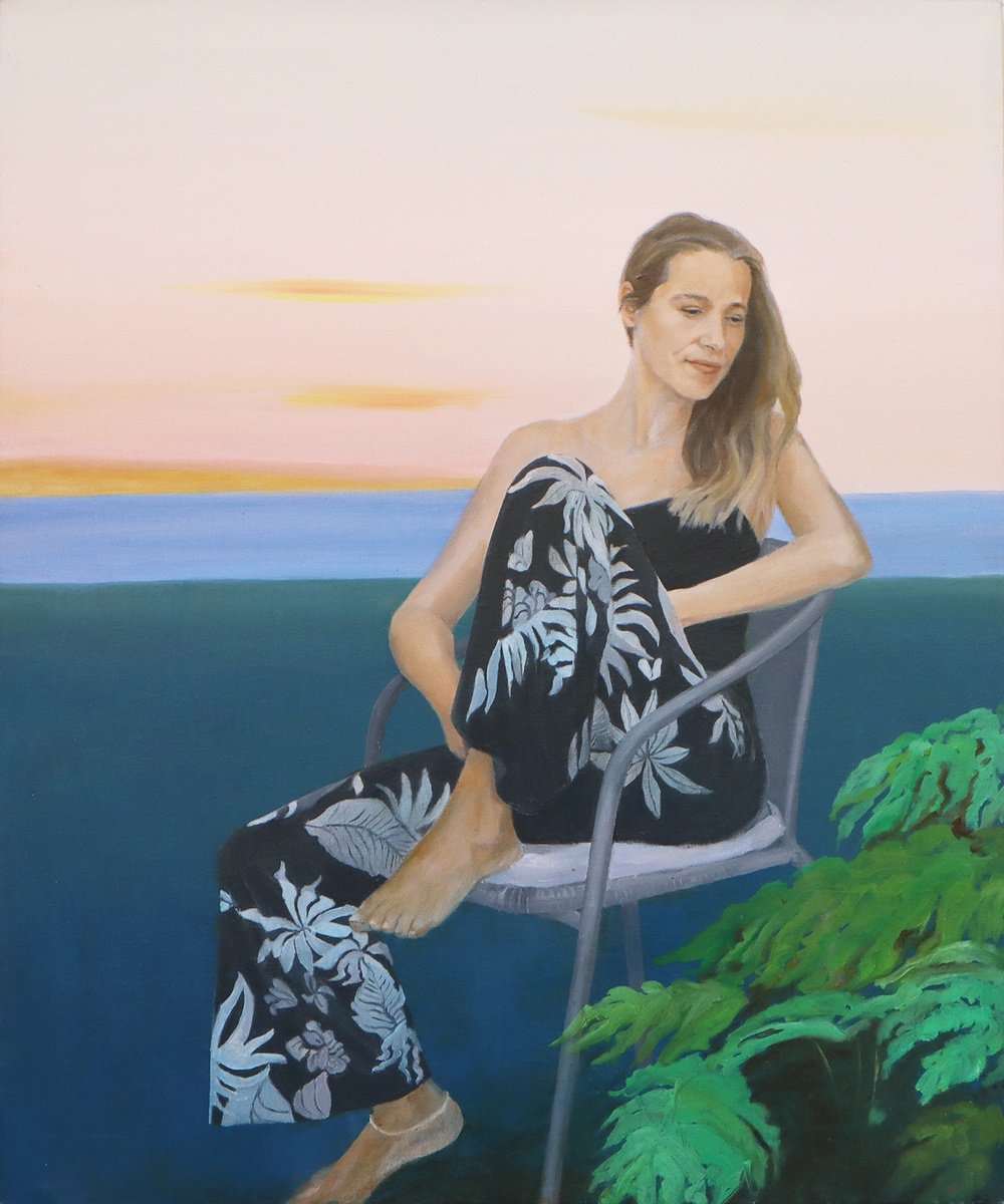 Donna seduta al lago by Annaluce Aglietto