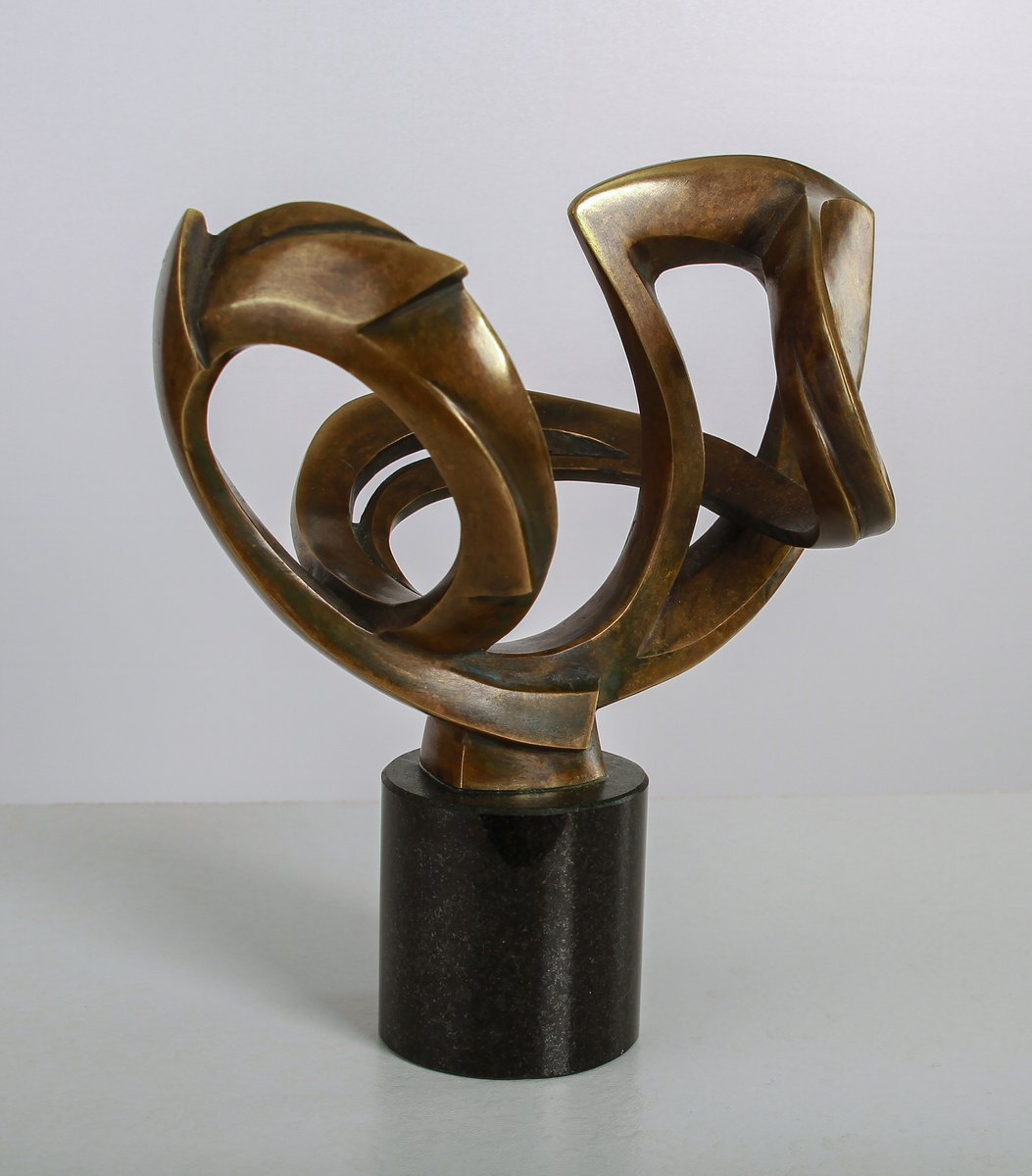 Abstract Bronze Sculpture By Mircea Puscas, 9 X 10", Infinity V, Original Artwork