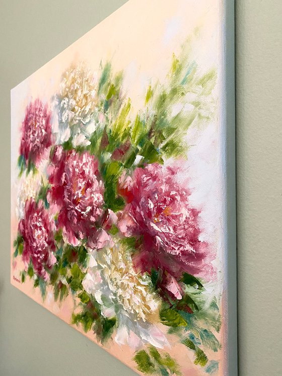 Embracing peonies
