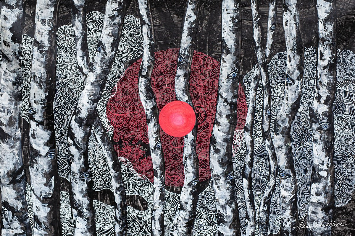 Geometric Abstract Acrylic Painting By Alena Khokhlova, 59 X 39, Portal The Lace, Original Artwork