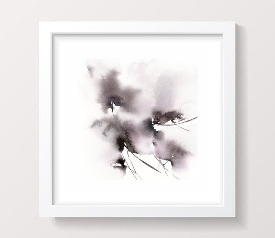 Gray abstract flowers