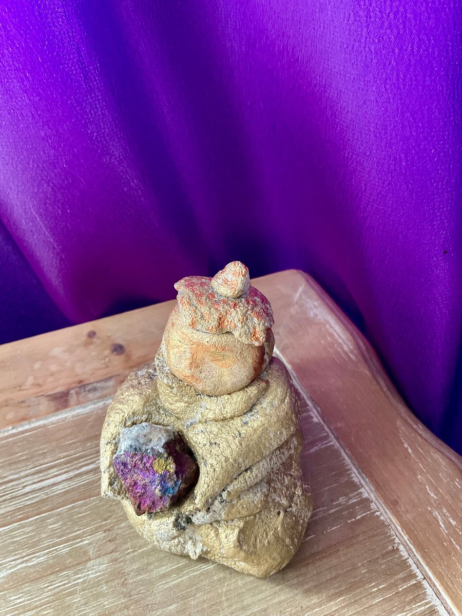 Organic Portrait Stone Sculpture By Vera Klimova, 3 X 4", Buddha The Observer, Original Artwork