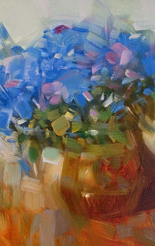 Vase of Flowers, Original oil painting, Handmade artwork, One of a kind by Vahe Yeremyan