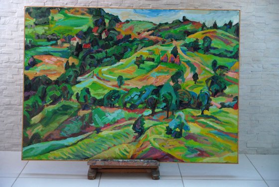 The mountain massif in the summertime / 90 x 64 cm