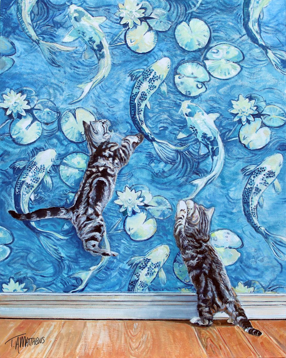 Curious Cats #10 By Timothy Adam Matthews, 16 X 20, Artwork For Sale On Artfinder