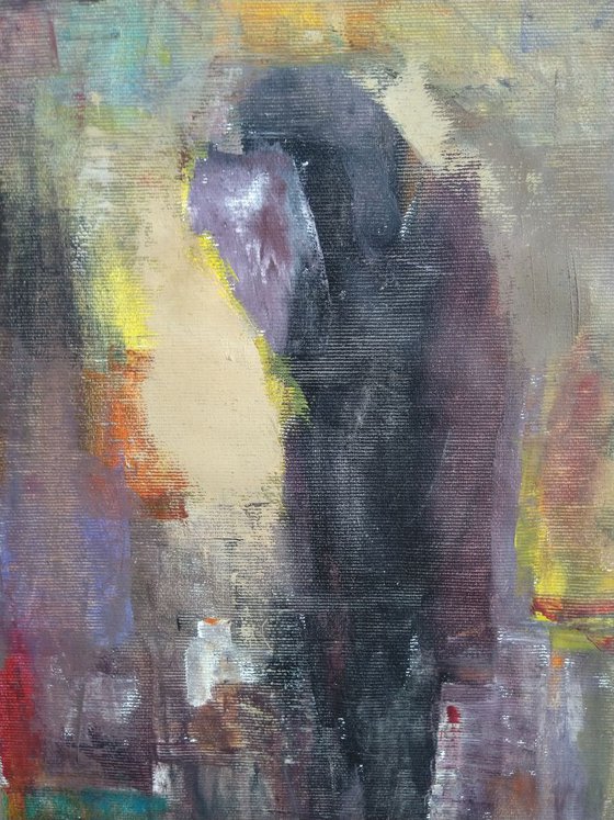 The Astronomer goes to work(oil painting, 24x44cm. impressionistic)