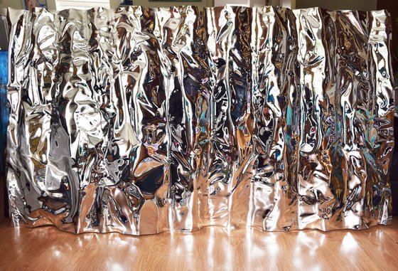 Reflections in Silver  215 cm x 120 cm 3-D Modern Abstract