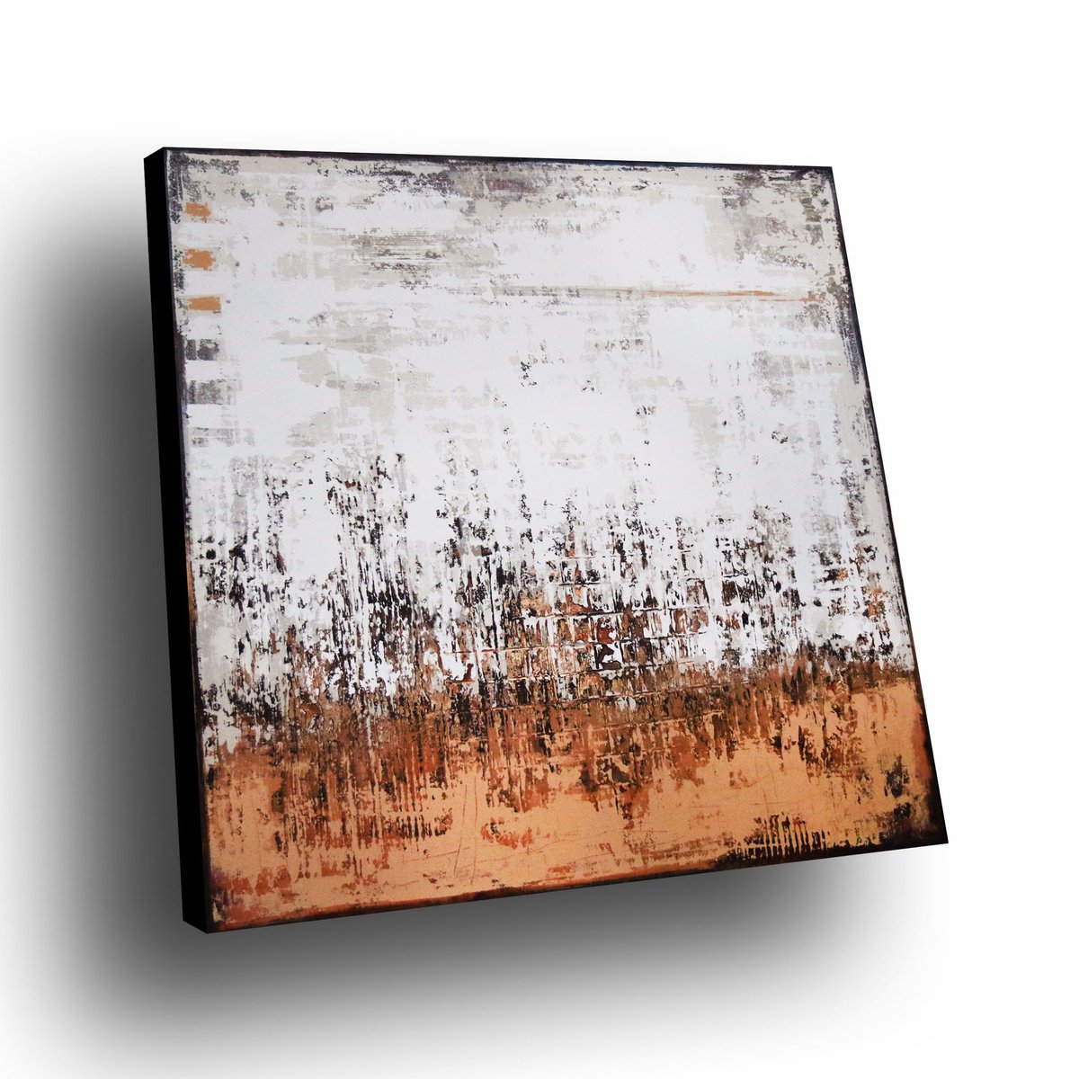 Expressive Abstract Acrylic Painting By Inez Froehlich, 47 X 47, Autumn Glow, Original Artwork