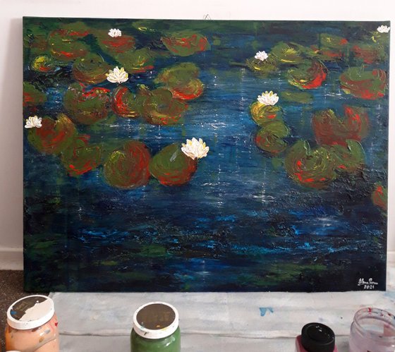 Water Lilies in a Pond (2021)