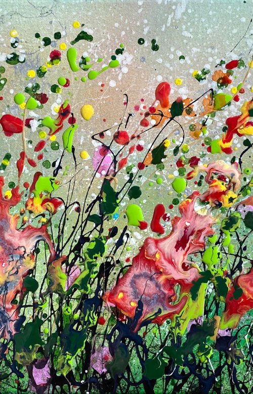 Floral  Blast  Abstract Original Painting by Lena Owens at OLena Art