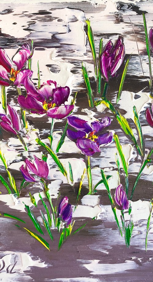 LILIES IN THE SNOW by Marina Skromova