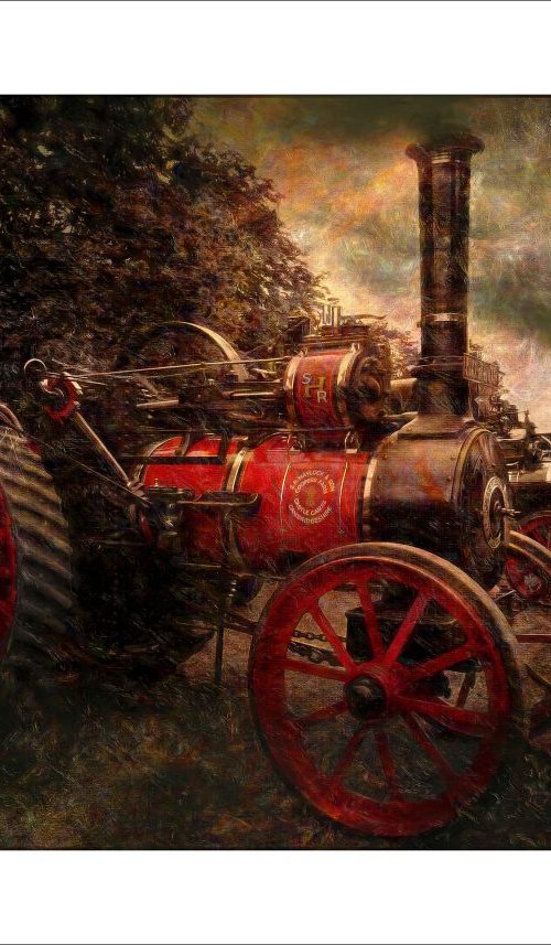 Traction Engines in a row by Martin  Fry