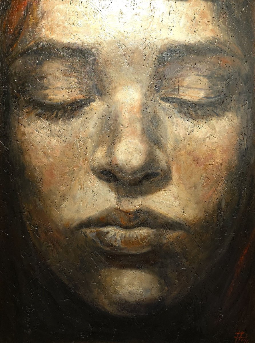 Expressive Oil Painting , Lights Off By Artmoods Tp, 24 X 31, Artwork For Sale On Artfinder