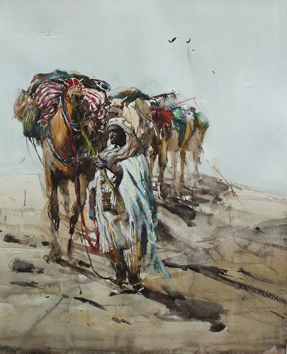 Caravan in Ancient Sahara