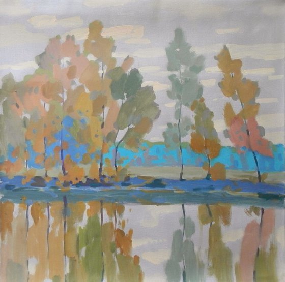 morning on the river, 50x50 cm