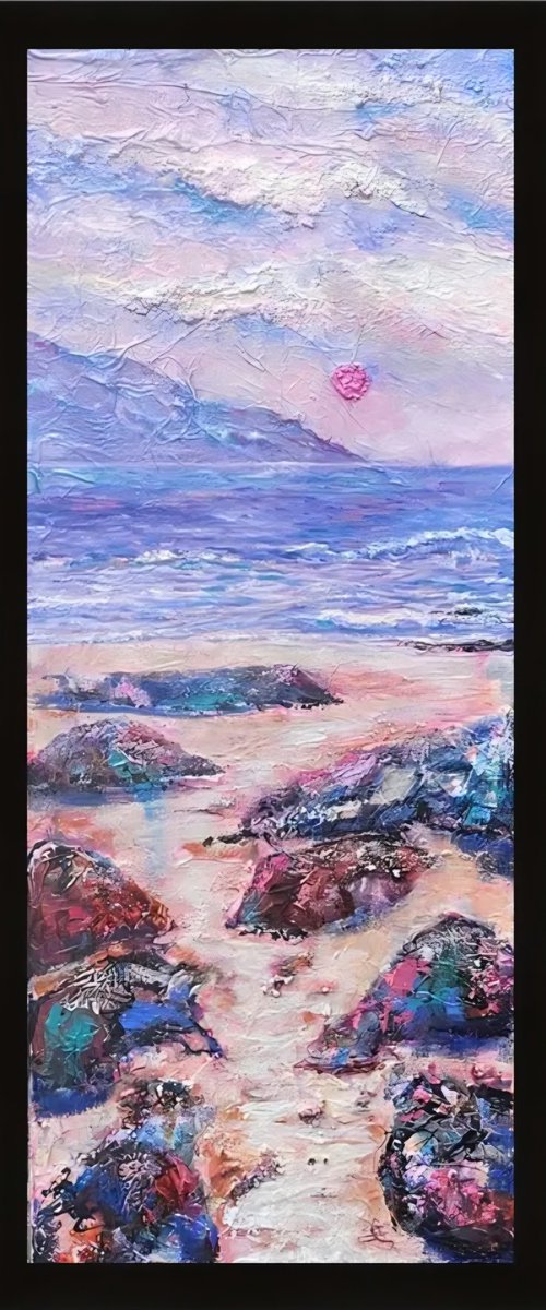 Pink Beach Moon by Michele Wallington