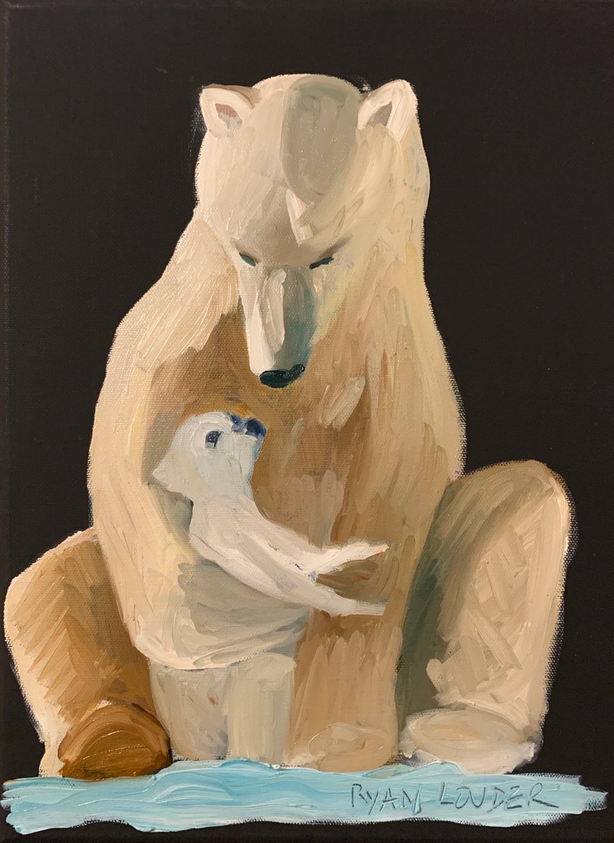 Polar Bear and Baby by Ryan  Louder