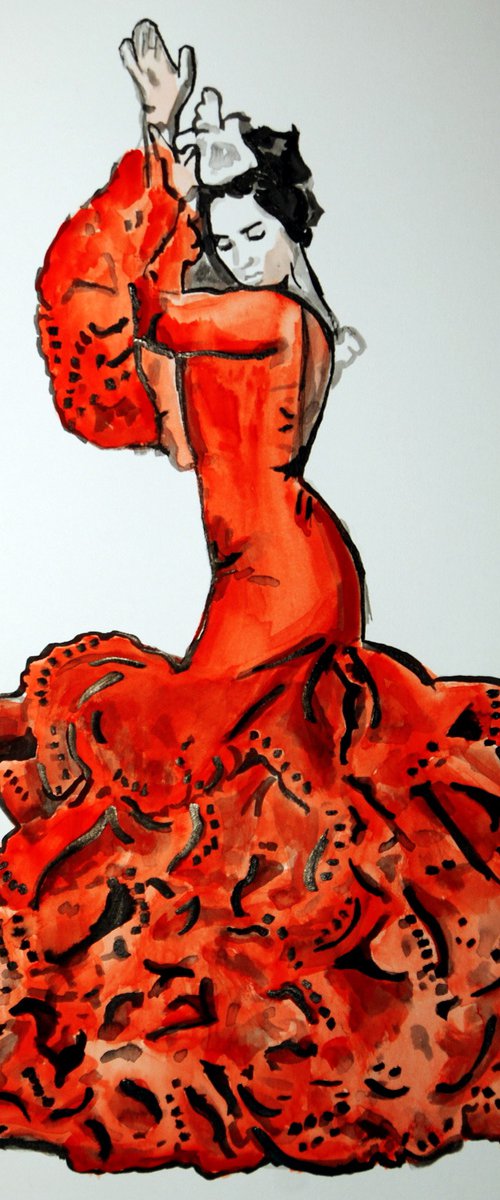 Flamenco dancer /  50 x 35 cm by Alexandra Djokic