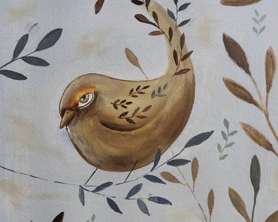 The bird and the leaves