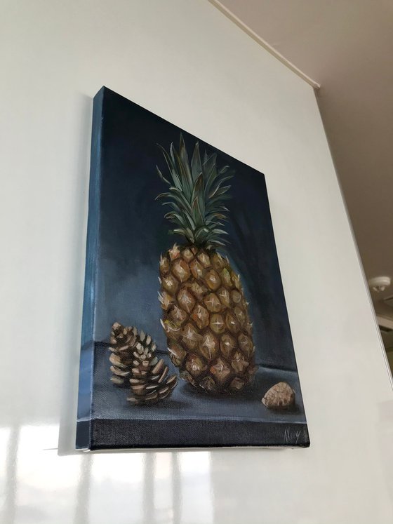 Still life Pineapple oil painting 24x33cm