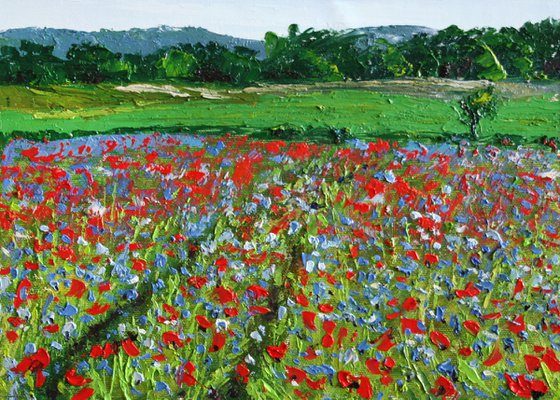 Poppies field III /  ORIGINAL PAINTING