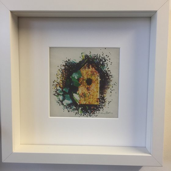 Miniature watercolour on silk - 'Spring home'