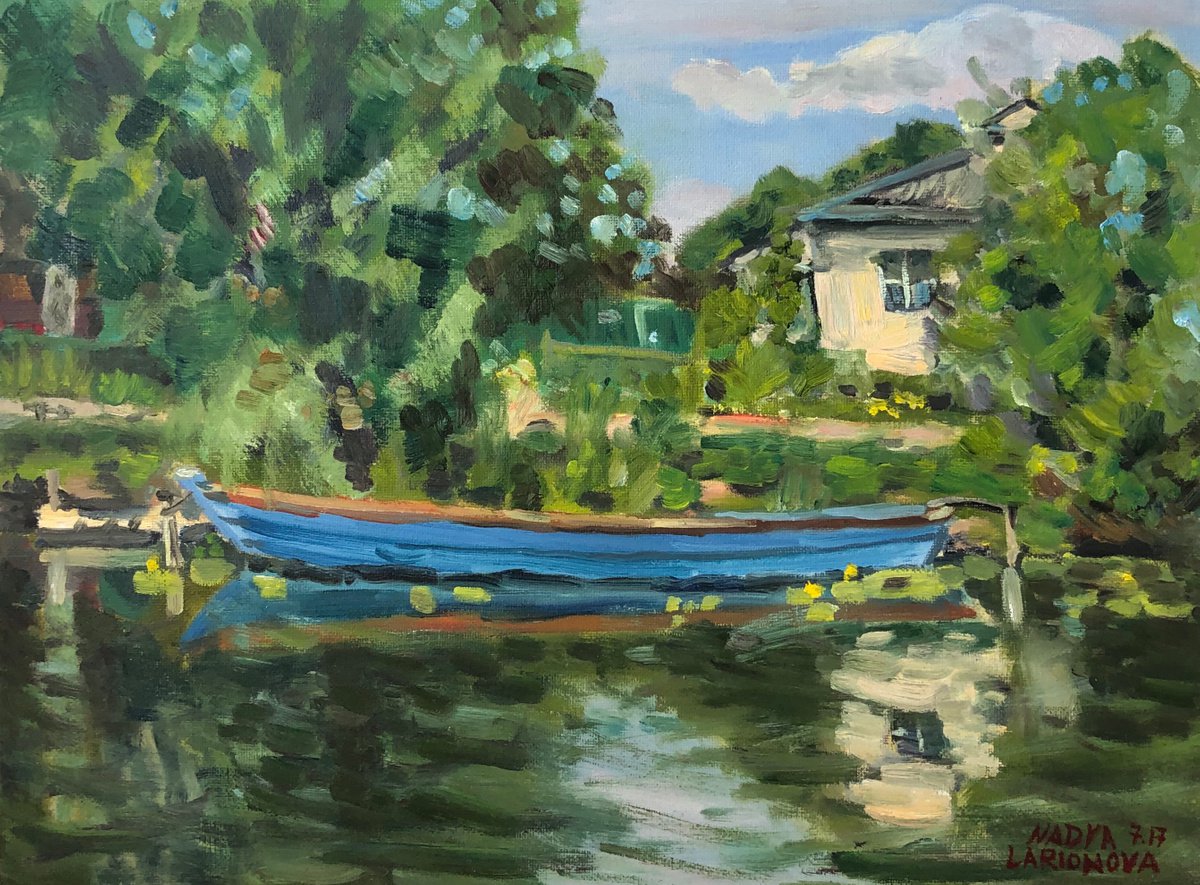 Trubezh River and the Boat. Pereslavl Zalessky. by Nadya Larionova