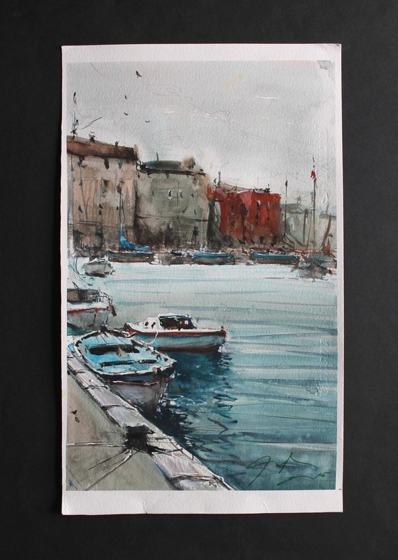 Amalfi Boats and Town