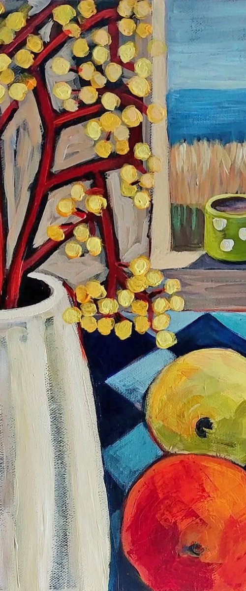 Still life with white pot by Angelina Doseva